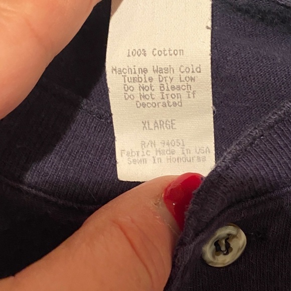 TSi Penn State Henley Shirt Men's X-Large Navy Blue Long Sleeve Cotton Tee - Picture 7 of 10